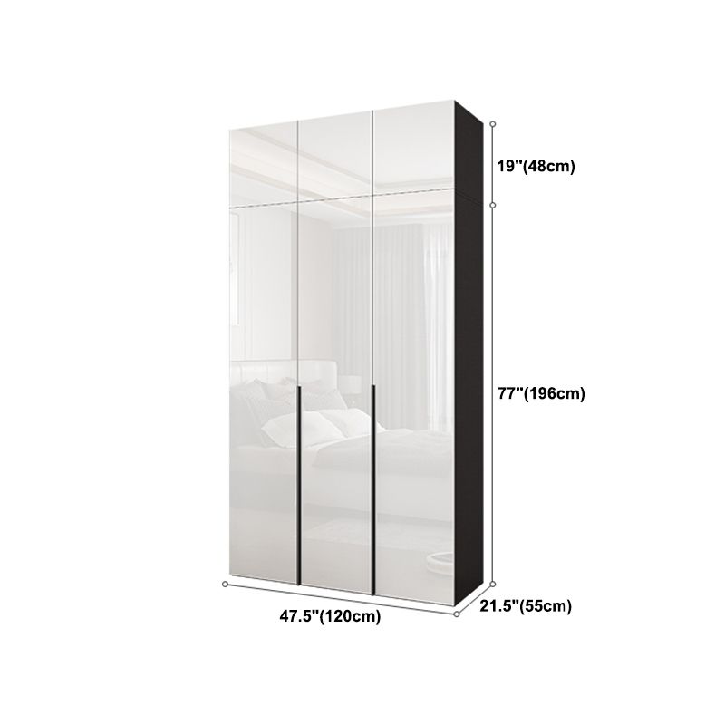 Contemporary Style Wood Wardrobe White Colour Wardrobe Closet with 1 Drawer
