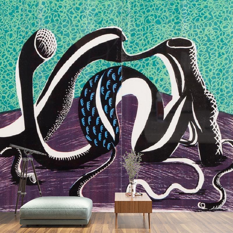 Artistry Extending February Wall Murals Grey-Green Abstract Wall Decor for Bedroom
