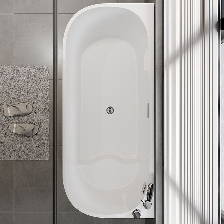 Corner Acrylic Soaking Bathtub Antique Finish Back to Wall Bath Tub