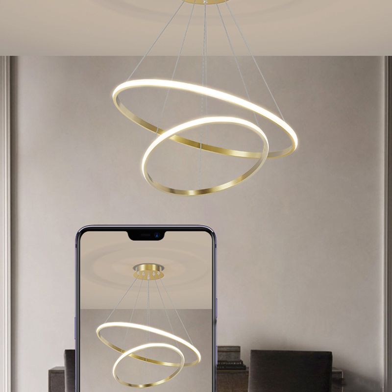 Modern Circle Chandelier Metal Layered LED Chandelier Pendant for Living Room