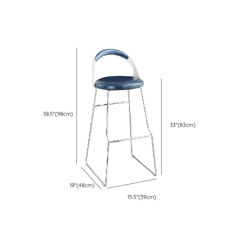 Contemporary Counter Height Stools Blue Bar Stool for Bar Use
