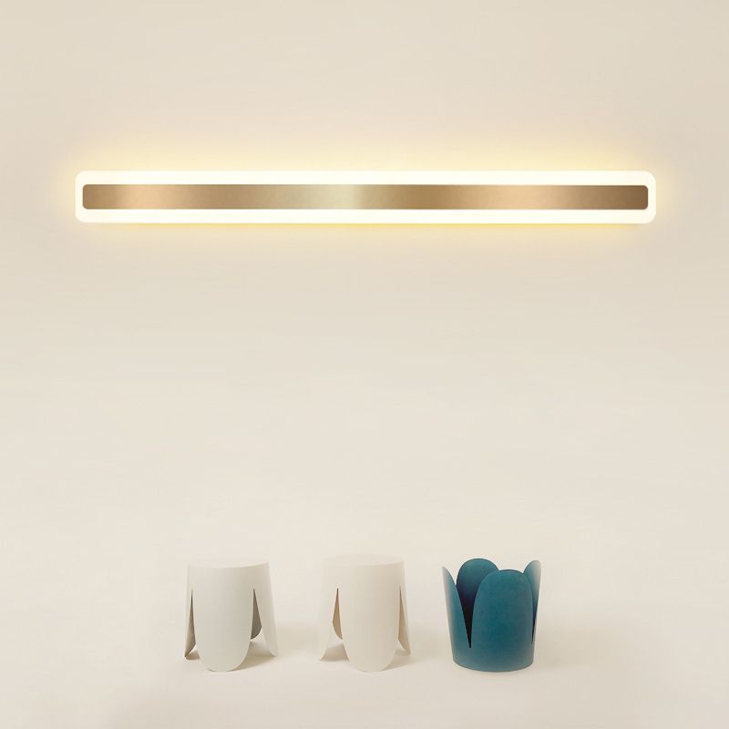 Moderne eenvoudige stijl 1-licht lineaire schaduw Wand SCONCE MIROR WALLverlichting in goud