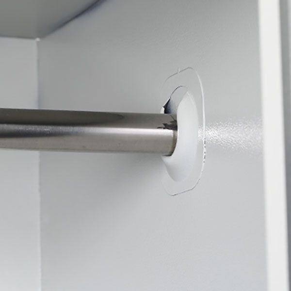 White Hinged Wardrobe Armoire Steel Storage Cabinet for Bedroom