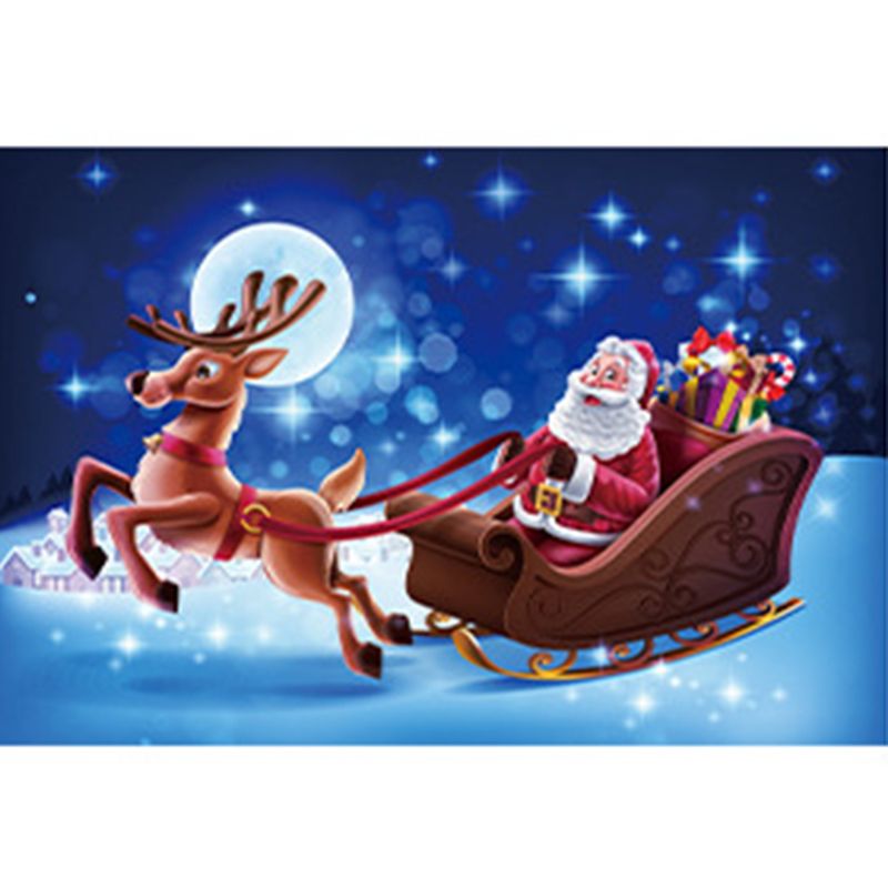 Red Contemporary Rug Polyester Christmas Area Rug Stain Resistant Rug for Living Room