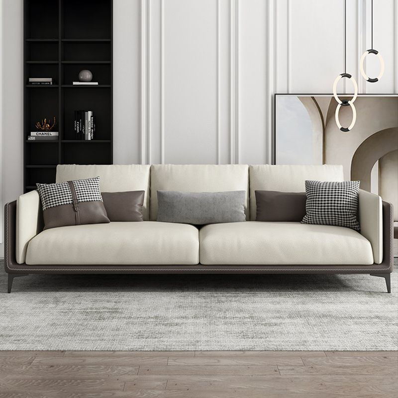 Braccio incasso contemporaneo sezionale divano in finta pelle resistente alle macchie con cuscino