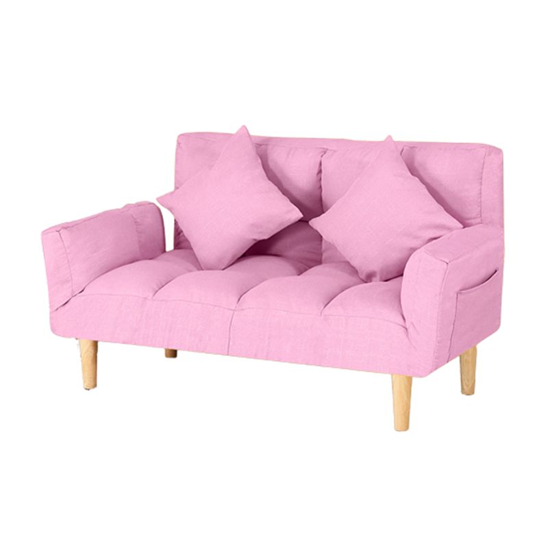 Contemporary Convertible Sofa Couch Square Arm Biscuit Back Couch Bed