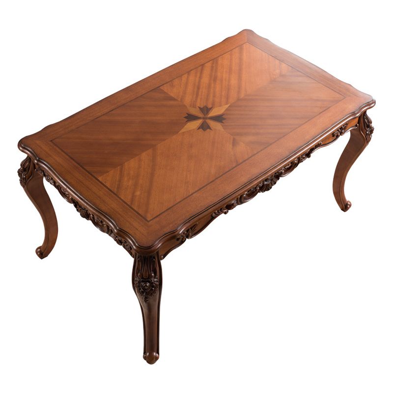 Mid-Century Dining Table Rectangle Solid Wood 4 Legs Dining Table for Living Room