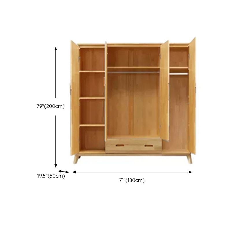 Modern Coat Locker Wooden High Gloss 1-Drawer Kid's Wardrobe