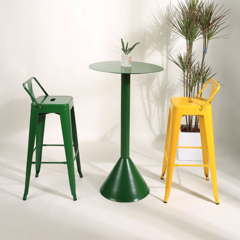 Industrial Square Bar and Counter Stool Metal Stool with 4 Legs