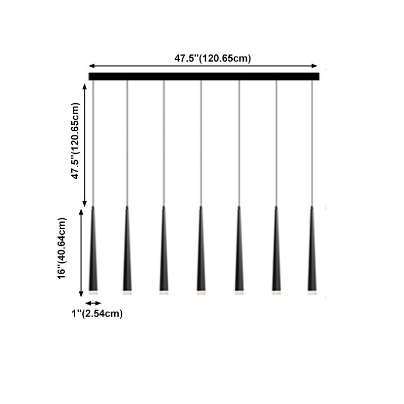 Lineare Anhängerleuchten moderne LED -Aufhängung Anhänger Licht mit weißem Acrylschatten