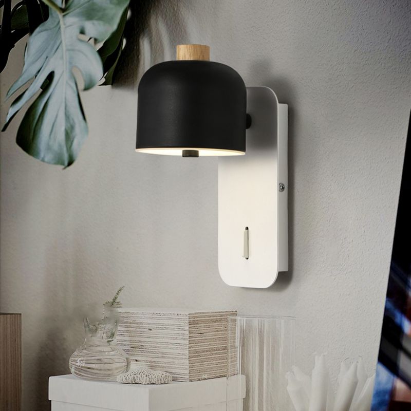 Modern Simple Iron Wall Light Cylinder Shape Rotatable Wall Lamp for Bedroom