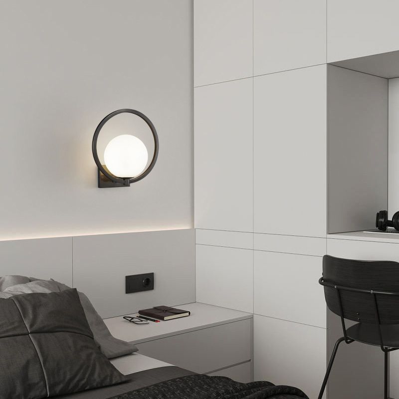 Industrial Wall Light Simple Glass Shade Wall Light Sconce for Living Room