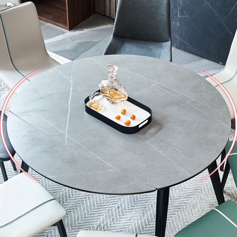 Minimalist Style Sintered Stone Dining Table Set of Collapsible Dinette Set