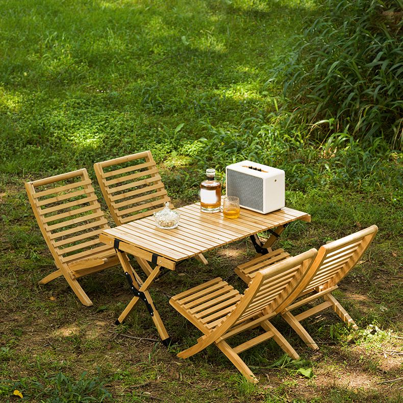 Industrial Solid Wood Folding Table No Natural Variation Rectangle Camping Table