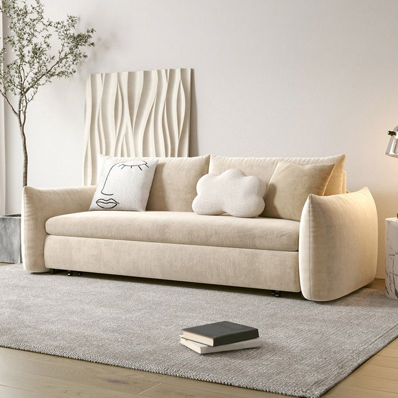 Scandinavian Pillow Back Sofa Bed with Square Arm for Apartment
