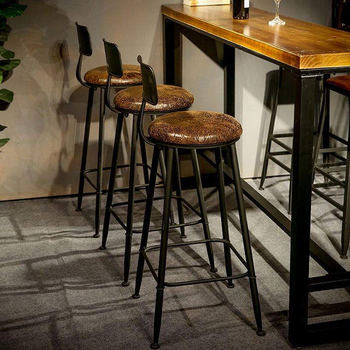 Rectangle Pine Wood Top Bistro Table Industrial Bar Table with Trestle Base