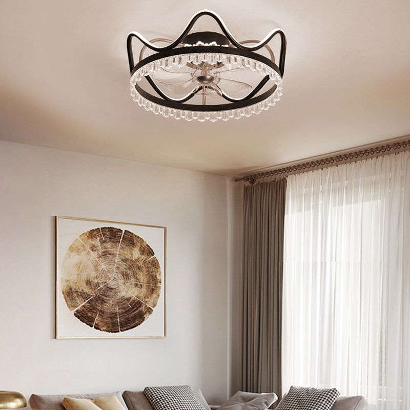 Metal Geometric Shape Ceiling Fans Modern Style Multi Lights Ceiling Fan Lamp Fixture