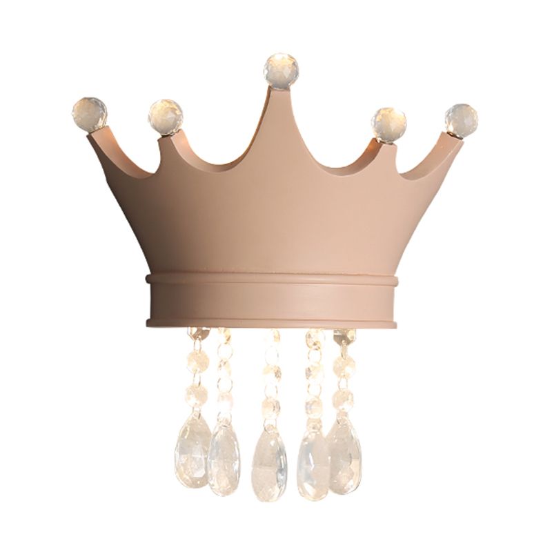 Modern Style Wall Light Colorful Crown Shape Wall Sconce with Crystal for Bedroom