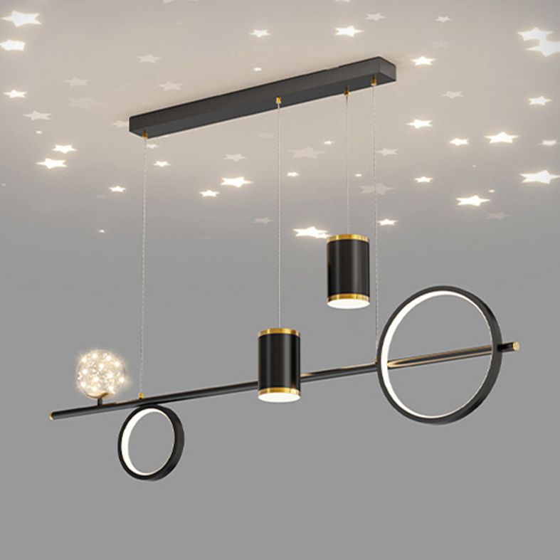 Acrylic Linear LED Island Light Contemporary Simplicity Hanging Lamp for Dining Room