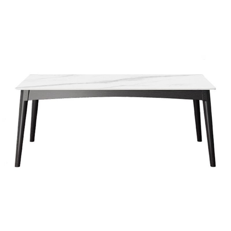 Table de salle à manger blanche moderne avec 4 pieds Table de salle à manger rectangulaire en ardoise