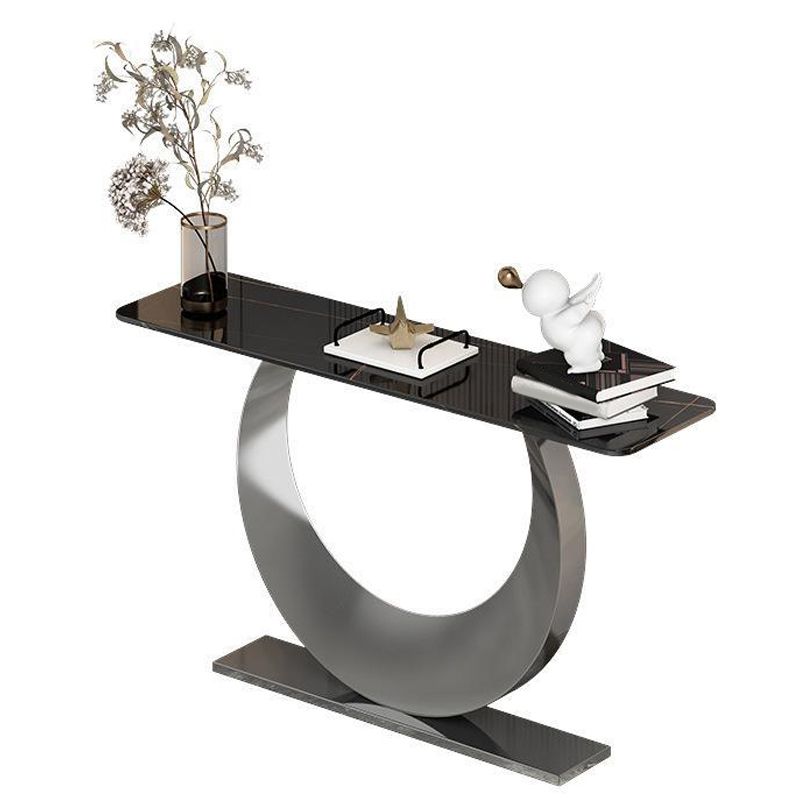 Contemporary Console Accent Table Rectangle Console Table in Stone