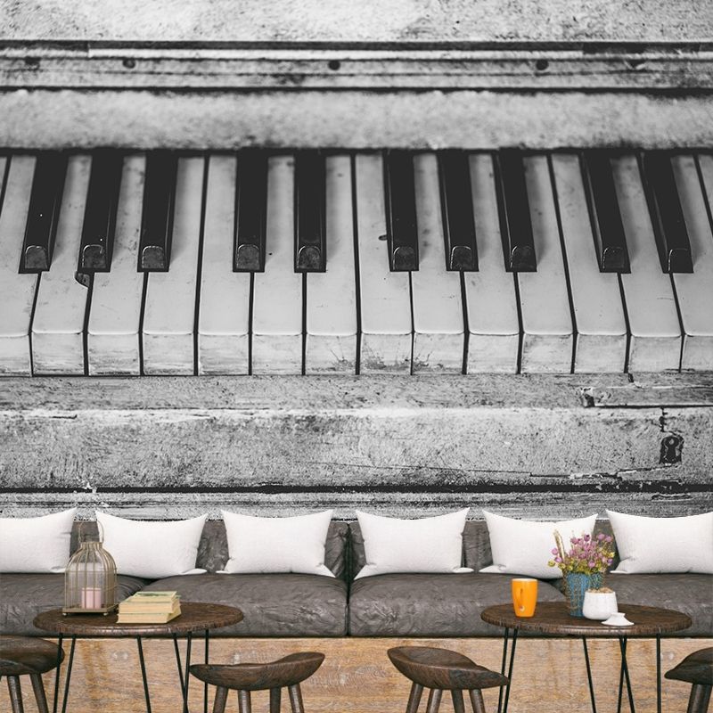 Contemporary Hobby Piano Mural Wallpaper Water Resistant Environment Friendly