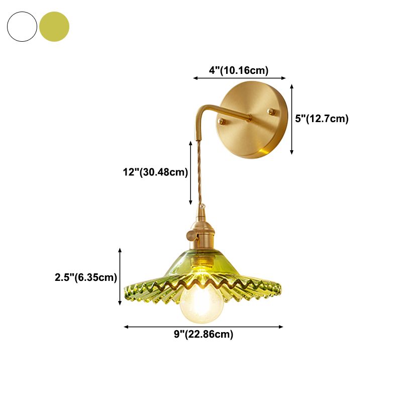 Glass Wall Sconce Lighting Simple Style Wall Mount Light Fixture