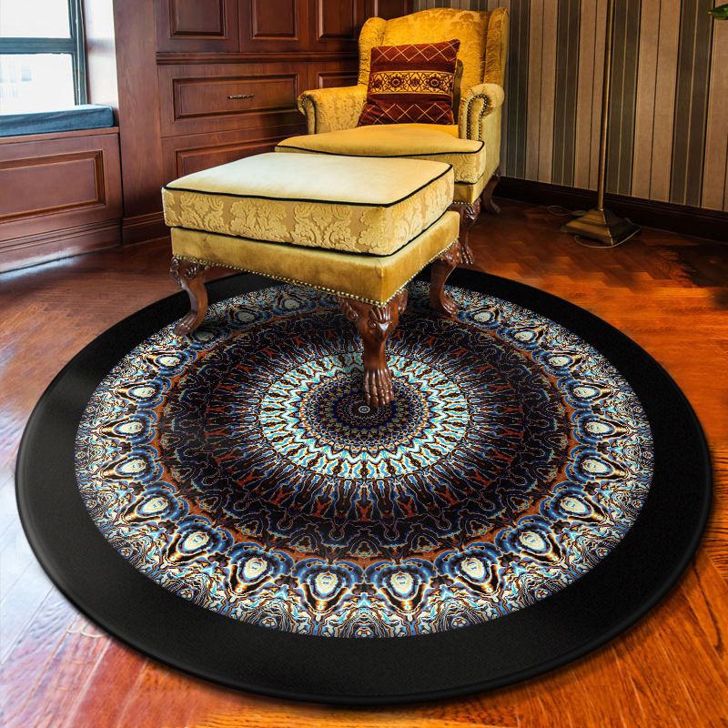 Multi Colored Flower Rug Polypropylene Moroccan Carpet Anti-Slip Backing Washable Stain Resistant Rug for Bedroom