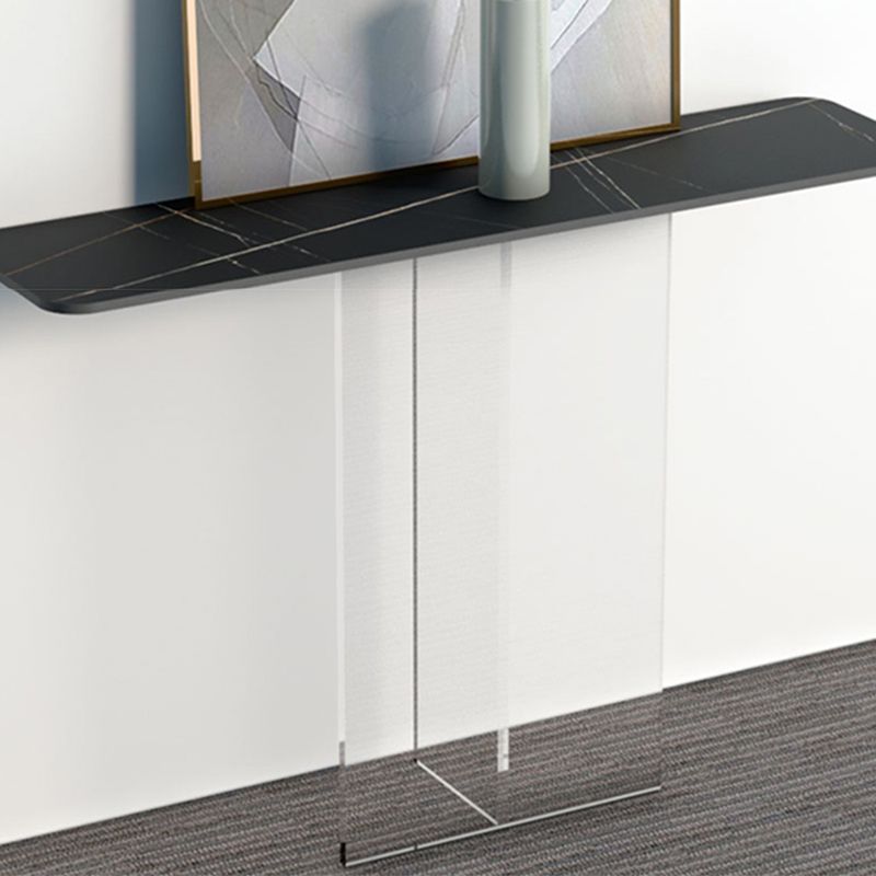 Rectangle Shape Contemporary Console Table Gold/Black Stone Console Sofa Table