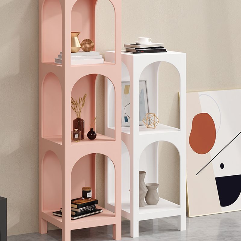 Modern Style Bookcase 13.78" Wide Metal Closed Back Bookshelf for Home