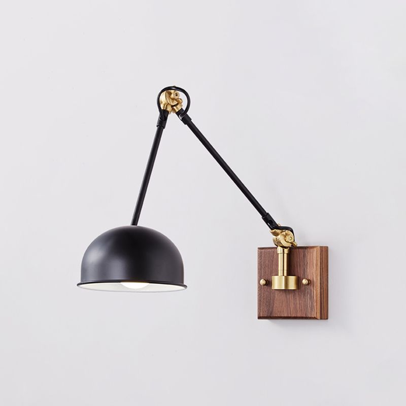 Single Brown Finish Modernism Wall Mounted Sconce Metallic Wall Light