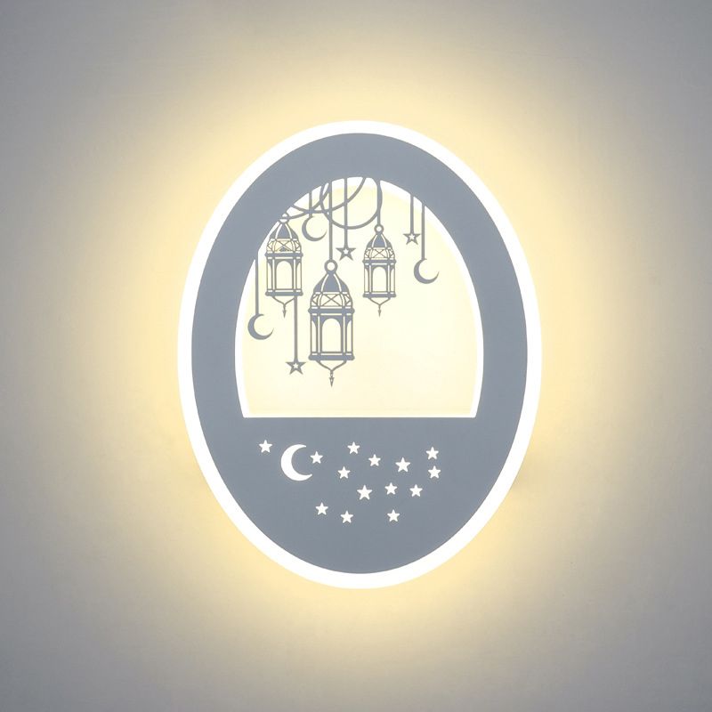 1-Light LED Wall Sconce Light Modern Oval Wall Mount Light for Living Room