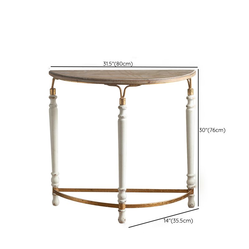 Half Moon Shape Contemporary Console Table White Wood Console Sofa Table