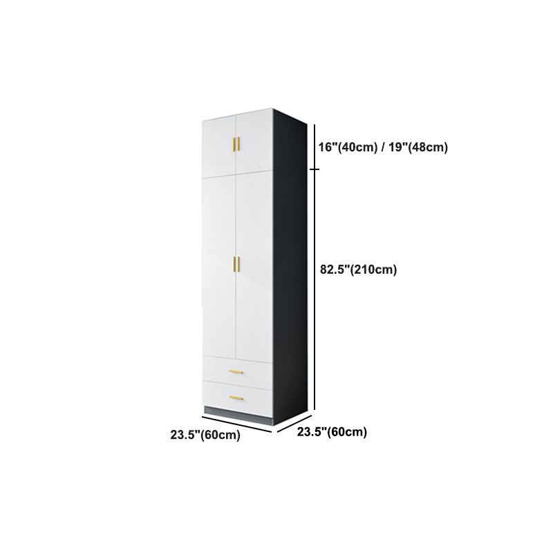 White Colour Wooden Wardrobe Soft Close Door Wardrobe Closet for Home