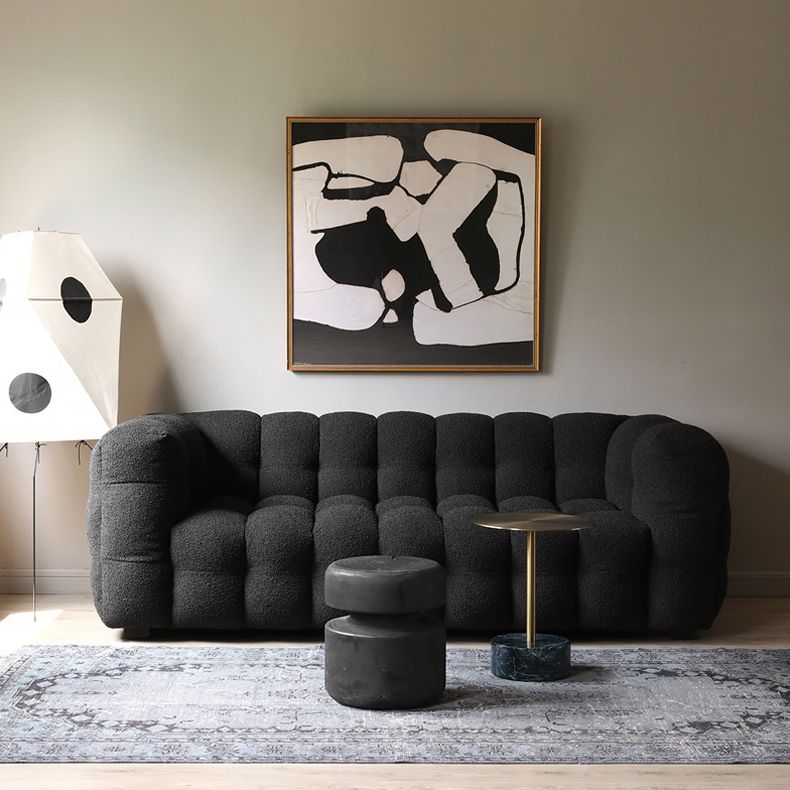Contemporary Fabric 3 Seater Living Room Seating Tuxedo Arm Cushions Sofa