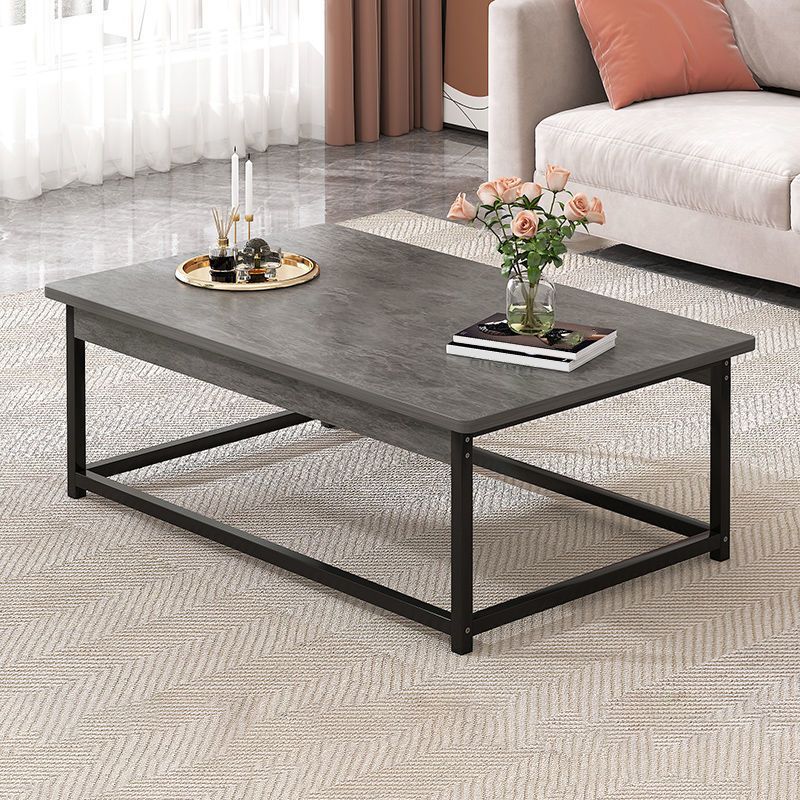 16.54" Tall Contemporary Style Coffee Cocktail Table Metal Frame Coffee Table