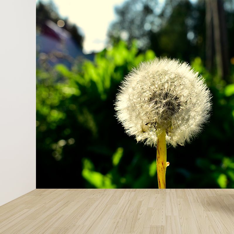 Modernism White Plant Mural Wallpaper Water Resistant, Made to Measure