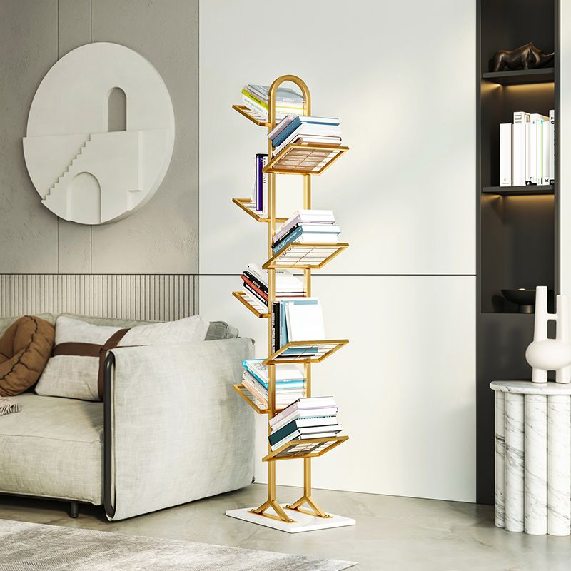 Minimalist Style Open Shelf Bookcase in Metal Material Shelves