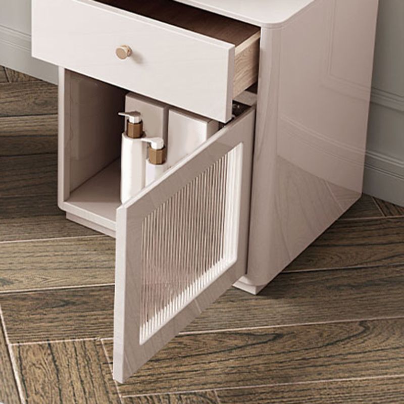 Glam Makeup Vanity Desk Slate Top Dressing Table With 3 Storage Drawers