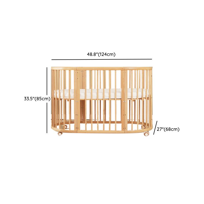 Solid Wood Crib Cradle Natural and White Gliding Crib Cradle