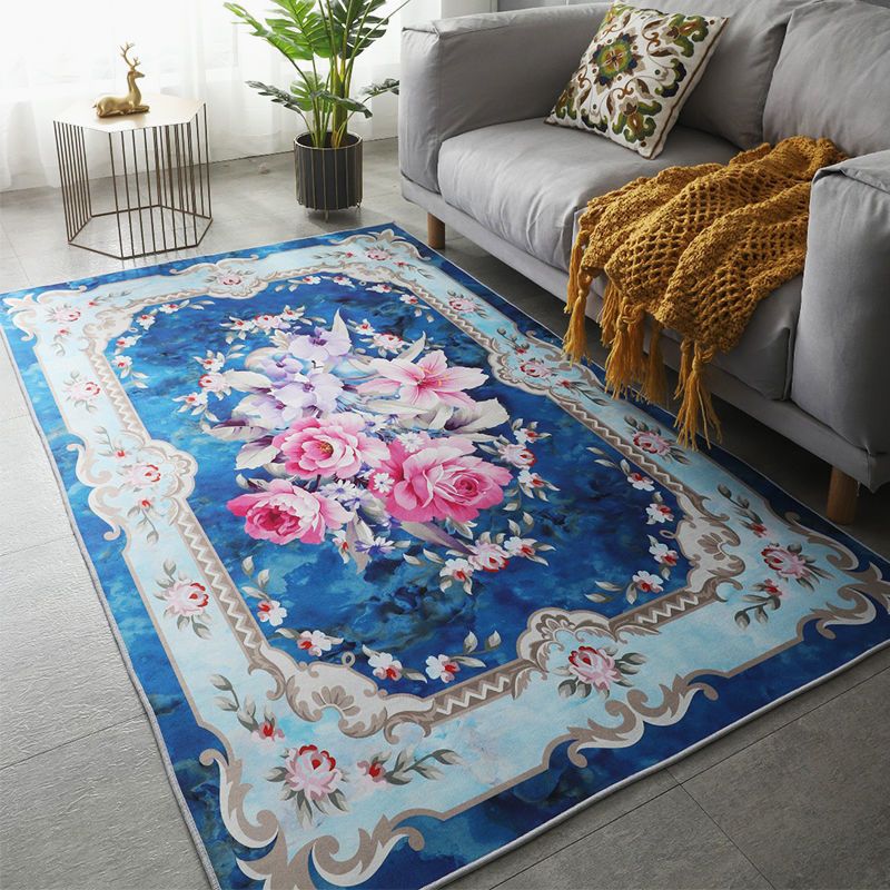 luxury European Style Rug Marble Surface Print Carpet Anti-Slip Backing Rug for Home Decor