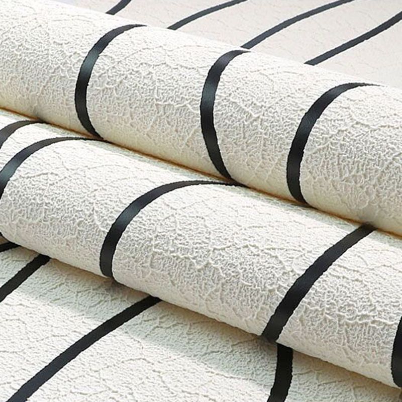 31' x 20.5" Simplicity Wallpaper Roll in Soft Color Lines Flock Wall Decor, Non-Pasted