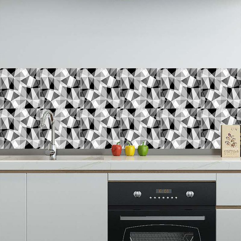 Geometry 3D Triangle Wallpapers 18 Pcs Adhesive Modern Kitchen Backsplash Wall Covering, 7.8-sq ft