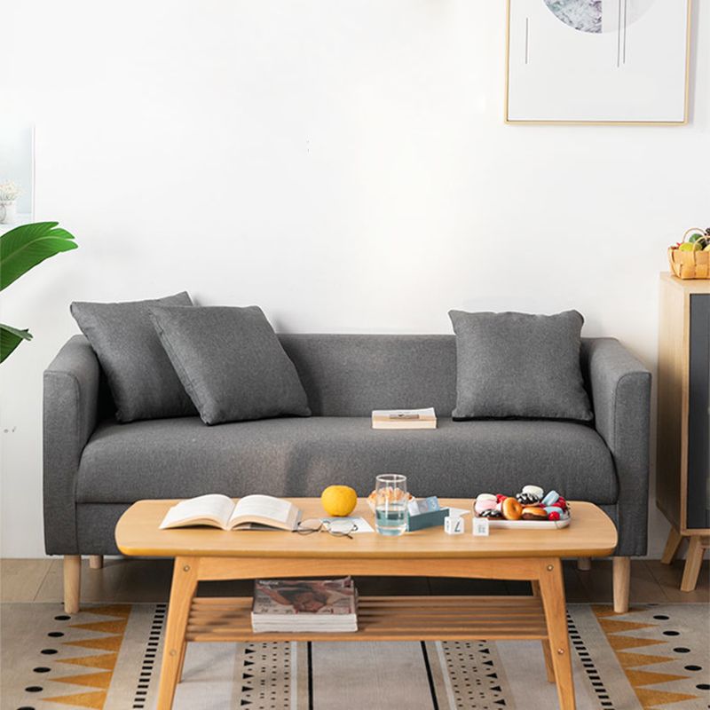 Linen Sofa Tuxedo Arm Tight Back 23.62" Wide Sofa for 3 people