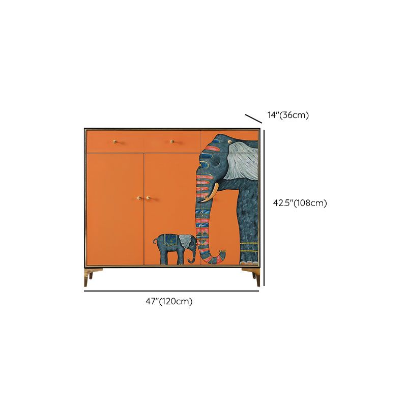 Modernism Horizontal Combo Dresser Wood Storage Dresser for Home
