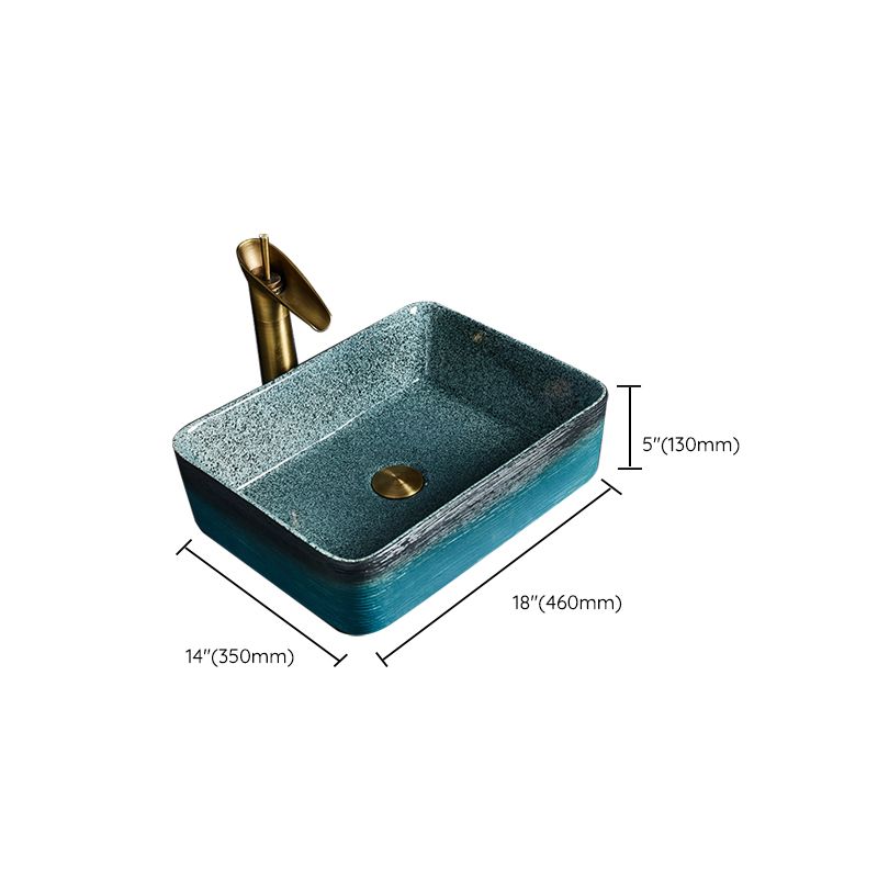 Traditional Vessel Sink Vitreous China Oval with Pop-Up Drain Bathroom Sink