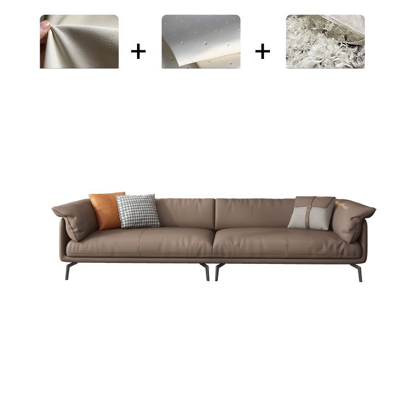 Modern 32.6" H Leather Pillow Top Arm Sofa Bed For Living Room