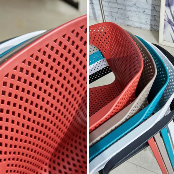Ensemble de chaises de cuisine à manger avec bras arrière solide, chaises en plastique de style contemporain