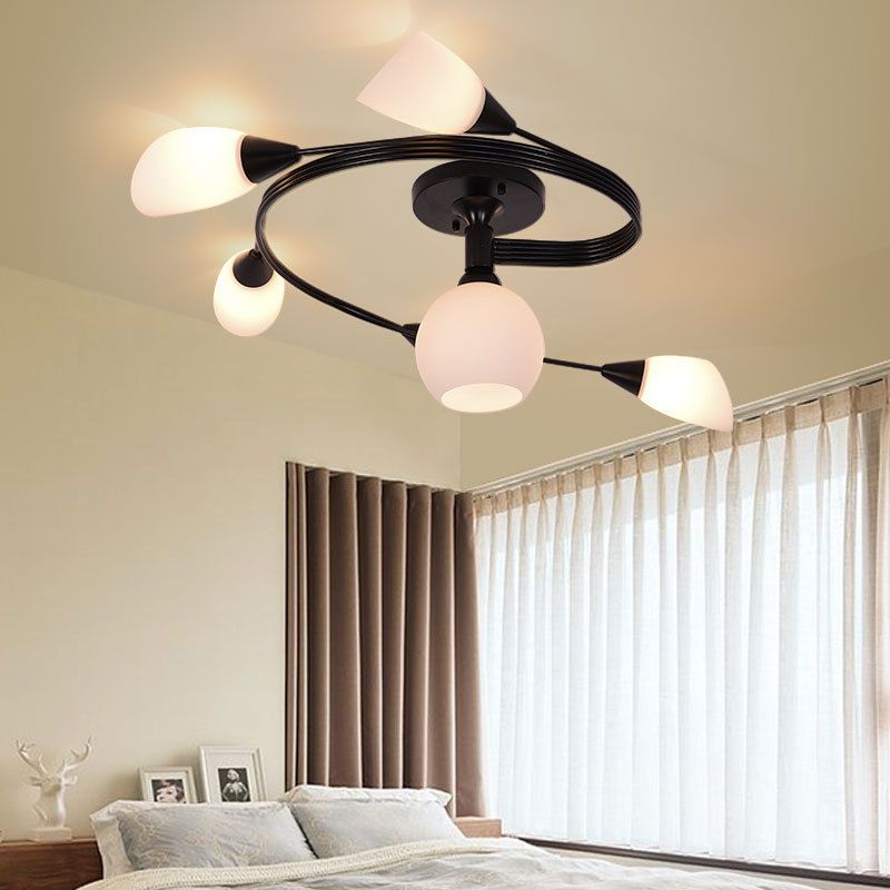 Glass Geometric Shape Flush Mount Light Modern-Style Multi Lights Flush Ceiling Light
