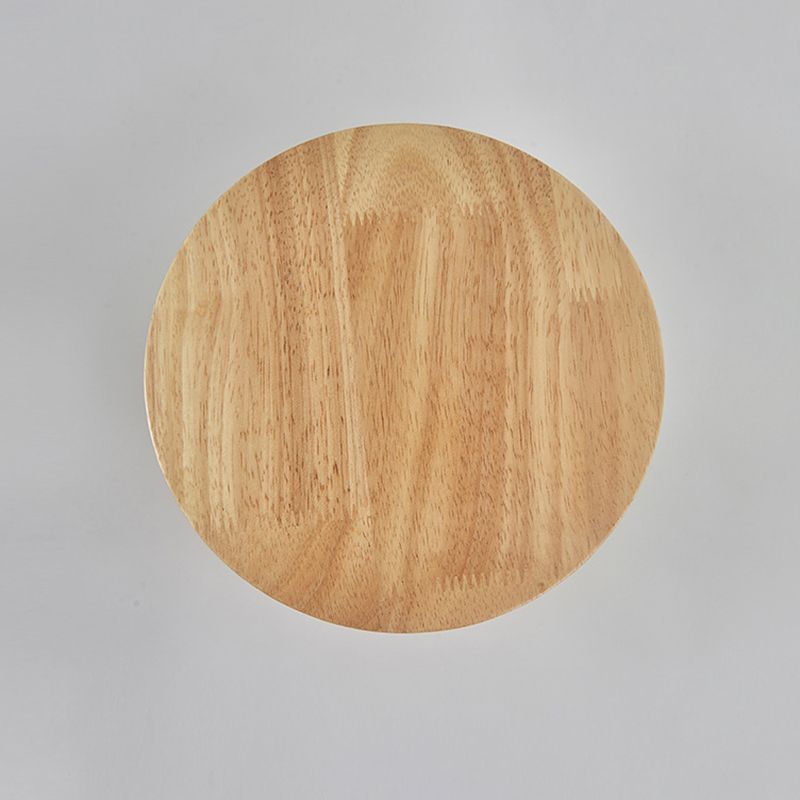 Blockfarbe kreisförmige Wandleuchten im modernen prägnanten Stil schmiedeeisere LED -Wandlampe mit Holzschatten